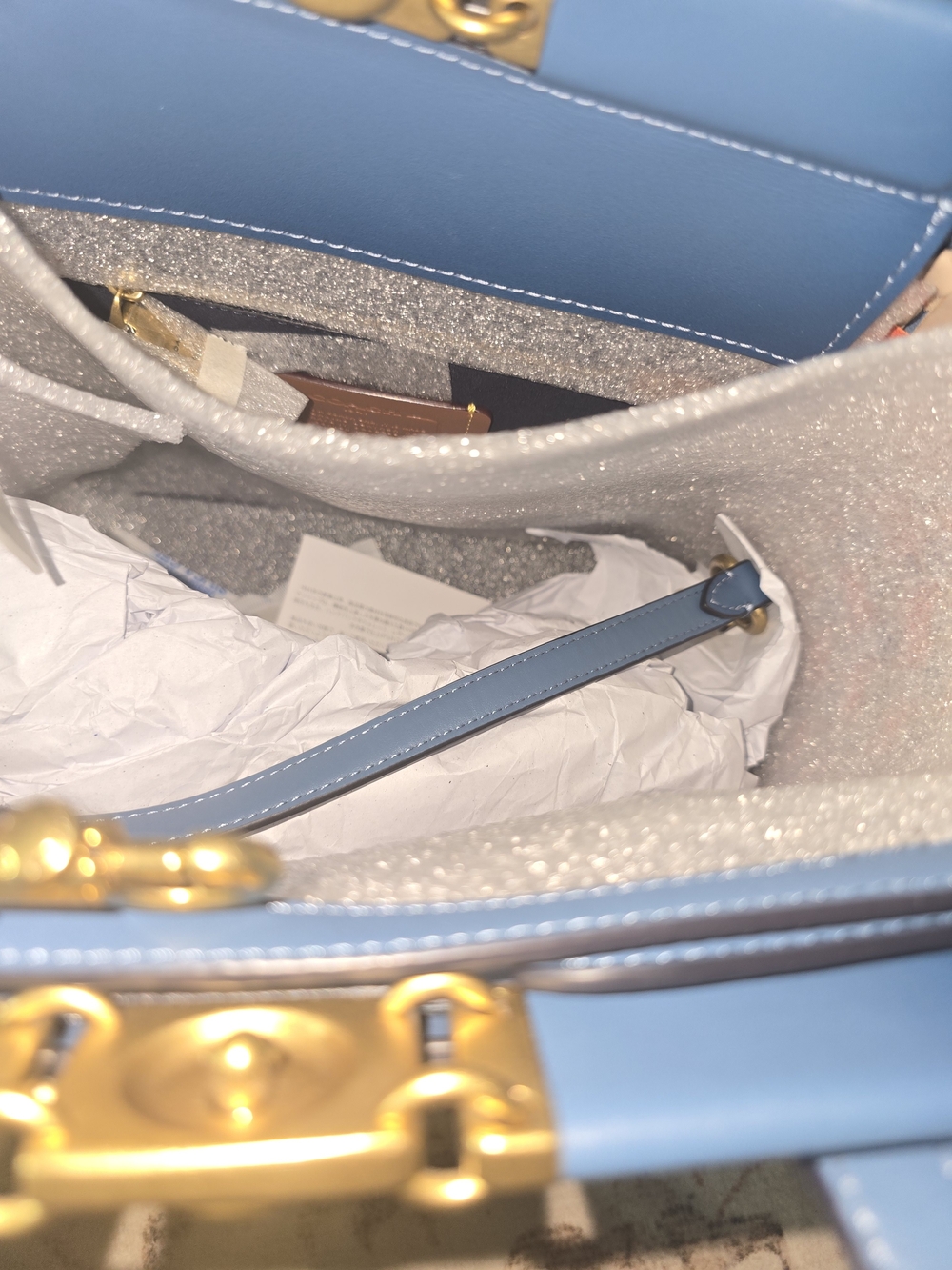 Coach Troupe Tote In Blue Lake With Multicolored Weaving - Picture 9 of 11